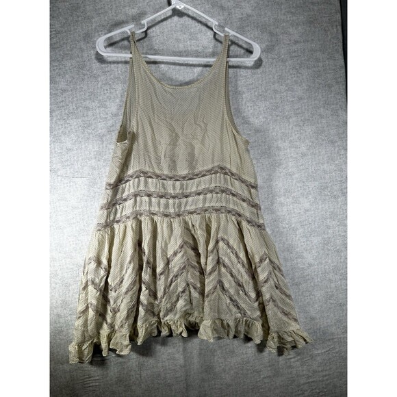 Intimately Free People Slip Mini Dress Women Small Cream Lace Trim Trapeze Boho - Picture 9 of 9